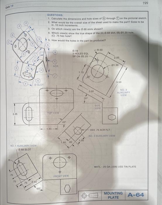 Solved Unit 19 199 QUESTIONS: 1. Calculate the dimensions | Chegg.com