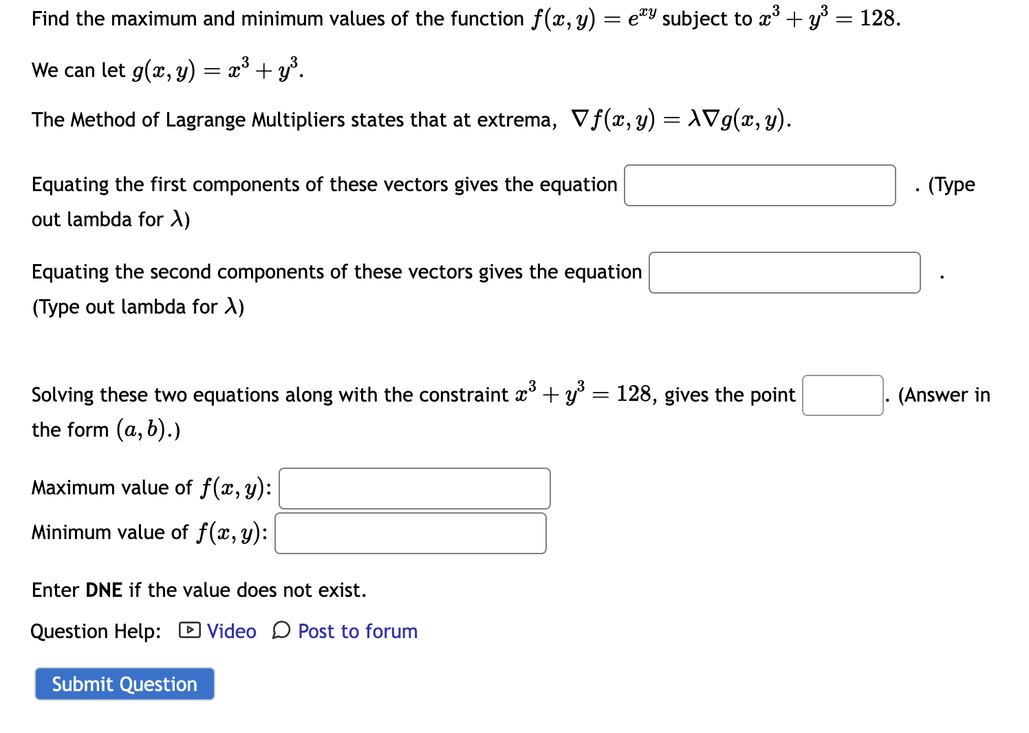 Solved Find the maximum and minimum values of the function | Chegg.com