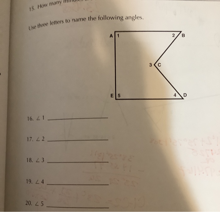 Solved Use three letters to name the following angles. 13. | Chegg.com