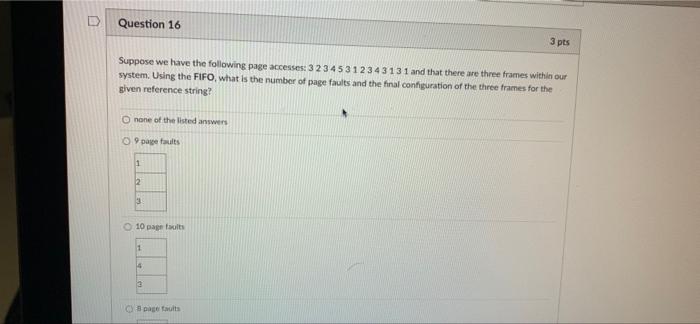 Solved D Question 16 3 pts Suppose we have the following | Chegg.com