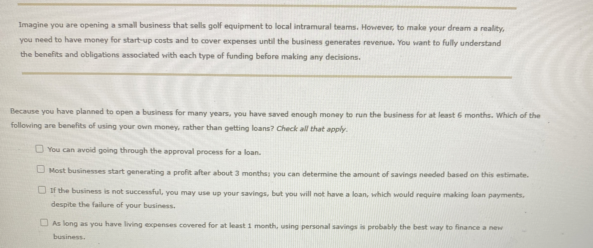 Solved Imagine you are opening a small business that sells | Chegg.com