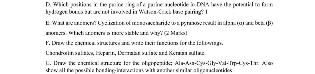 D. Which positions in the purine ring of a purine nucleotide in DNA have the potential to form hydrogen bonds but are not inv