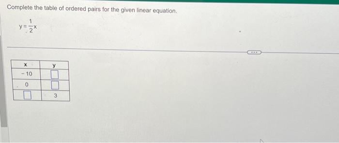 Solved Complete the table of ordered pairs for the given | Chegg.com