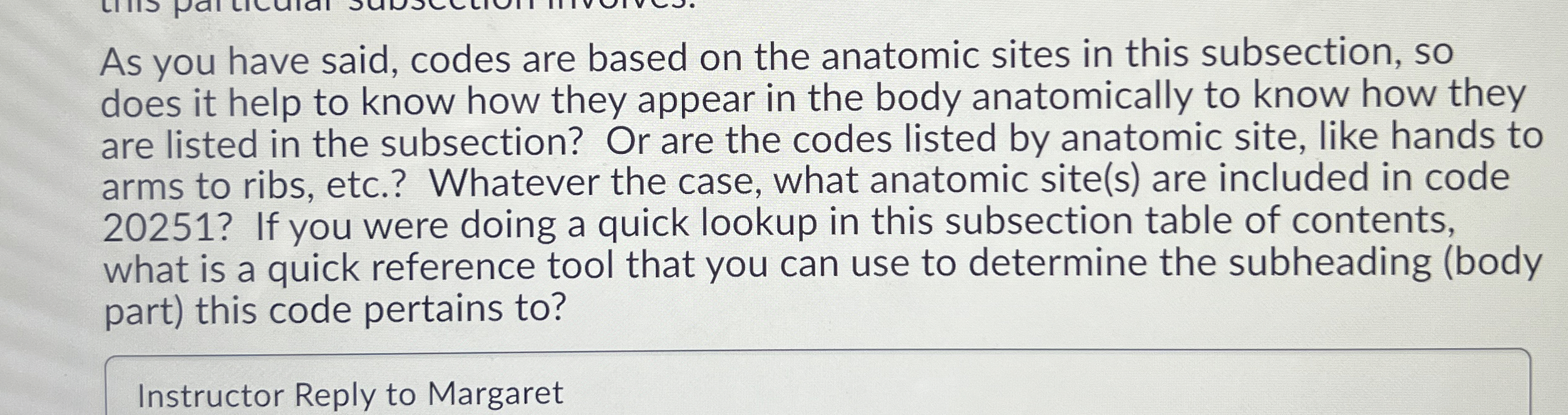 Solved codes are based on the anatomic sites in this | Chegg.com
