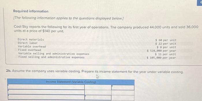 Solved Required information [The following information | Chegg.com