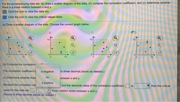 Solved % 4.1.19 Question Help For the accompanying data set, | Chegg.com