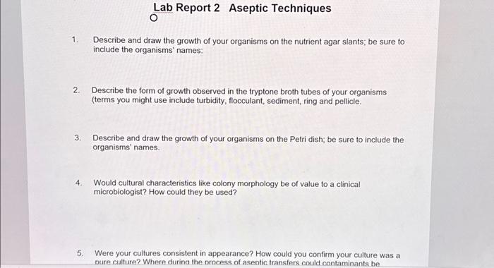 Solved questions 1-9the other images are the bacteria lab we | Chegg.com