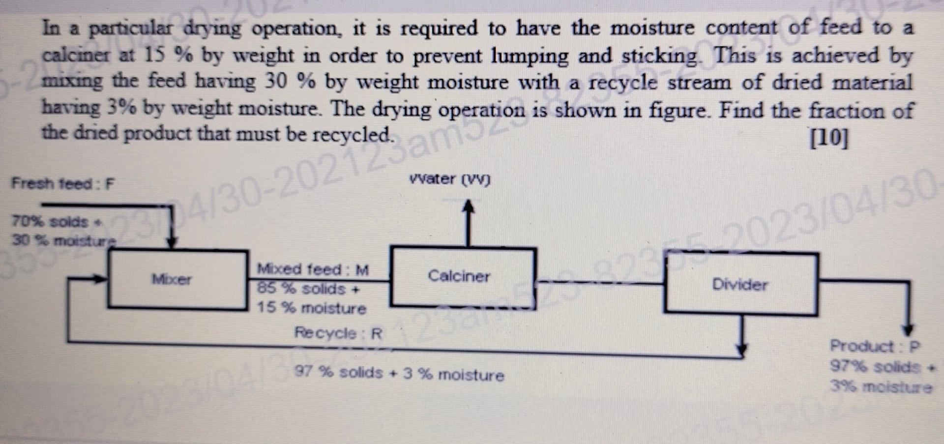 Solved In A Particular Drying Operation, It Is Required To | Chegg.com