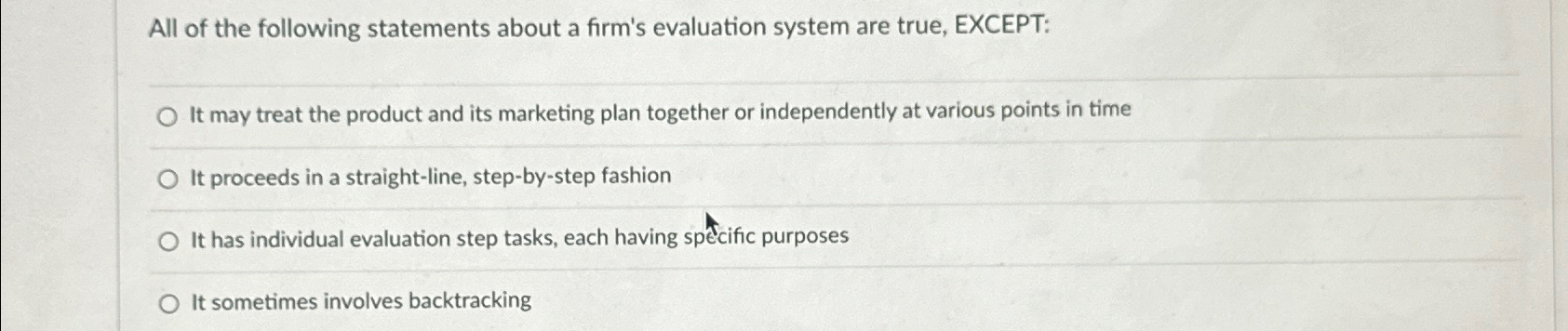 Solved All of the following statements about a firm's | Chegg.com