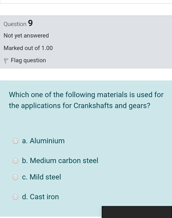 Solved Question 8 Not yet answered Marked out of 1.00 P Flag | Chegg.com