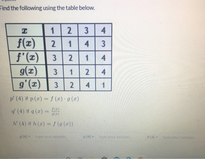 Solved Up Find The Following Using The Table Below I 1 2 Chegg Com