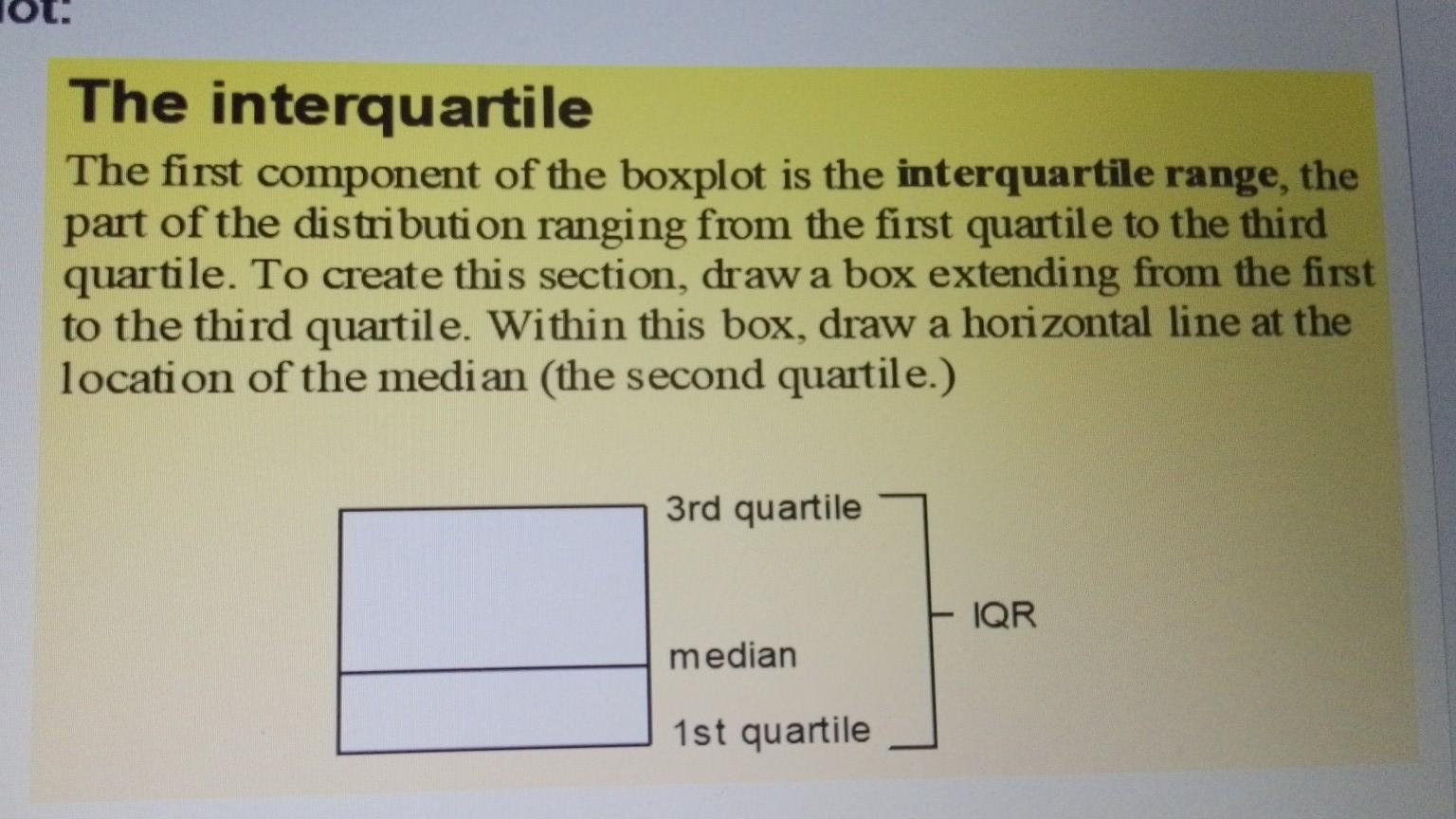 A boxplot is a plot which displays several of the | Chegg.com