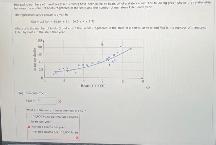 Solved Increasing numbers of manatees ("sea sirens") have | Chegg.com