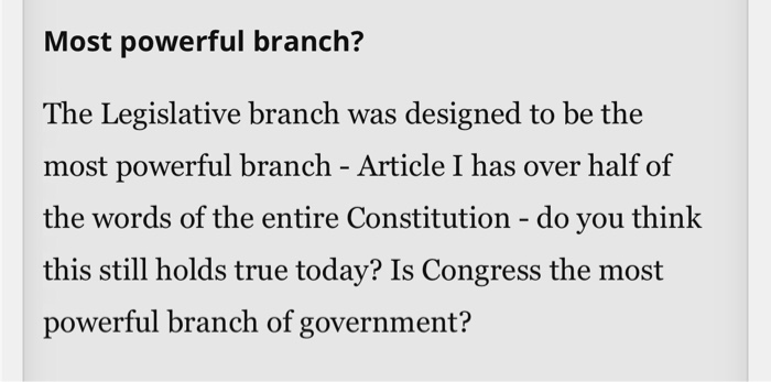 which branch of government is the strongest