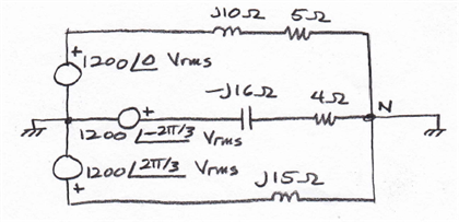 Solved Find the neutral line current in the following | Chegg.com