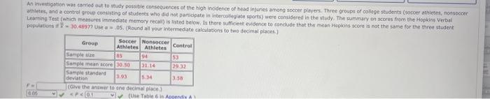 Solved An investigation was carried out to study possible | Chegg.com