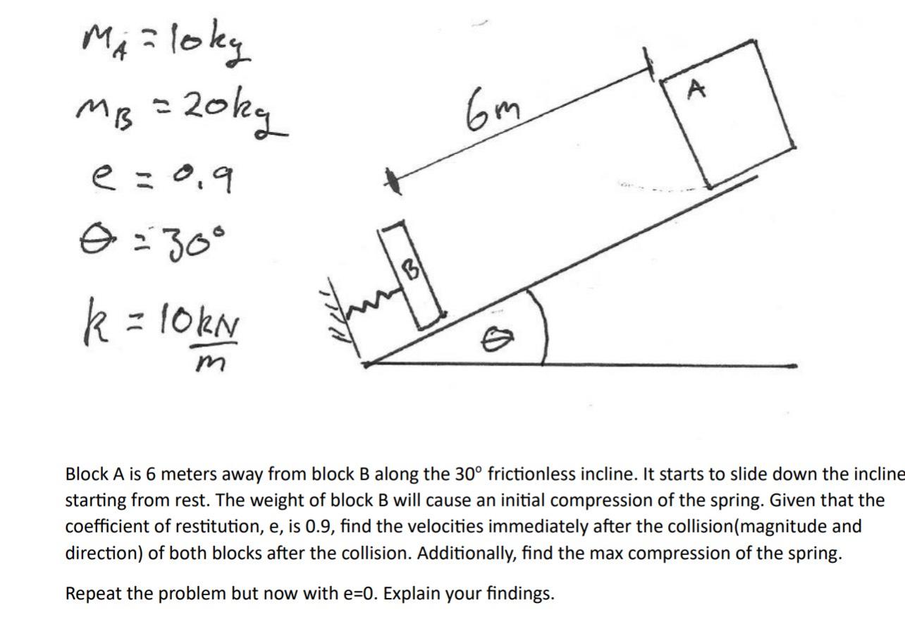 Solved Block A ﻿is 6 ﻿meters Away From Block B ﻿along The | Chegg.com