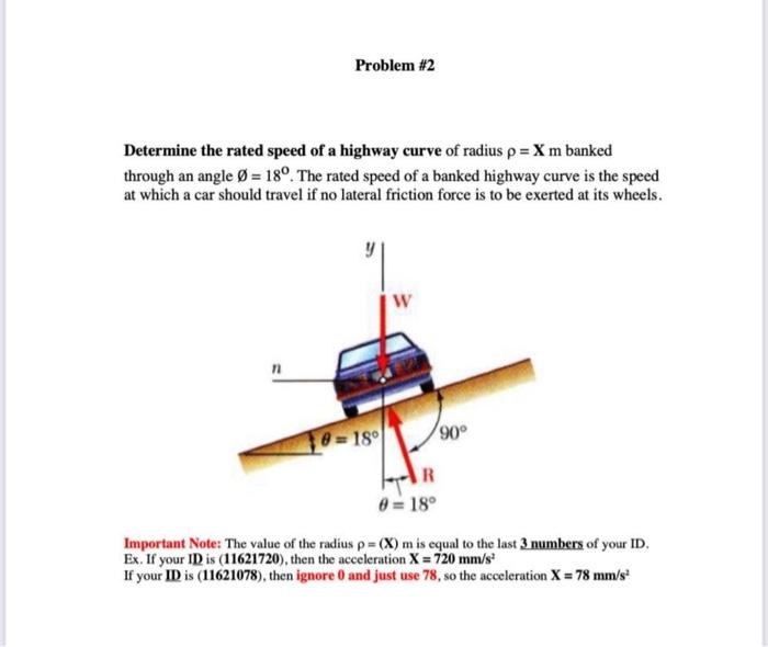 Solved Determine the rated speed of a highway curve of
