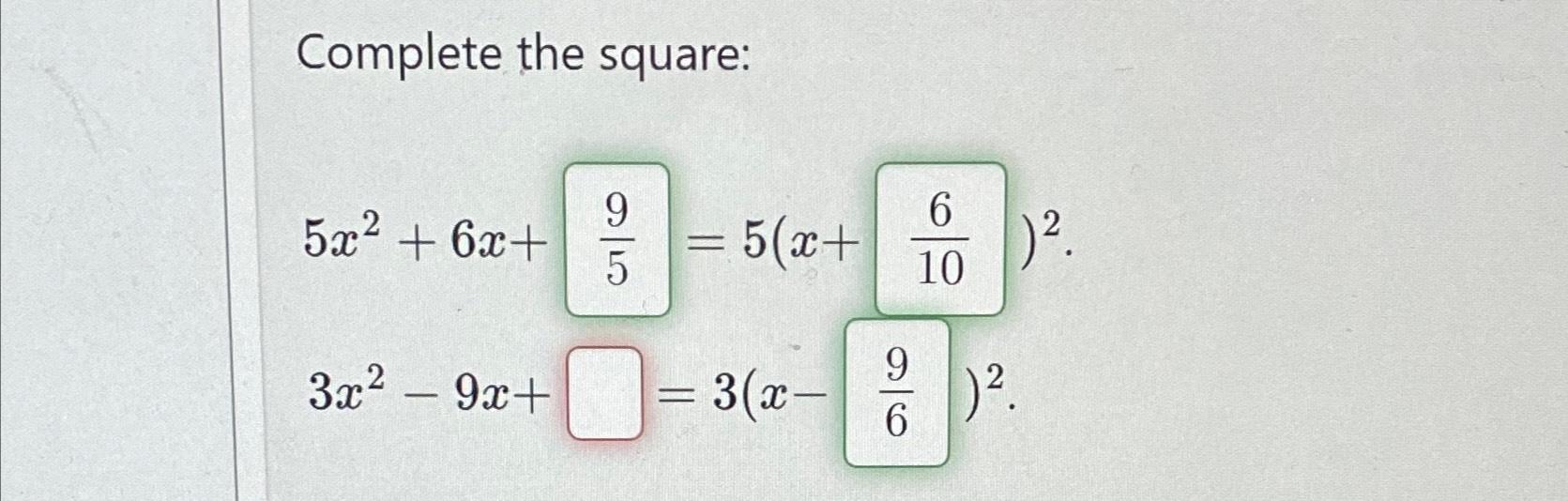 X 2 5X 3 0 COMPLETE THE SQUARE visual data 5