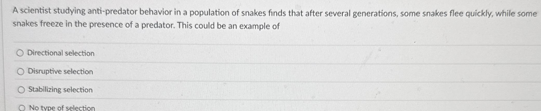 Solved A scientist studying anti-predator behavior in a | Chegg.com