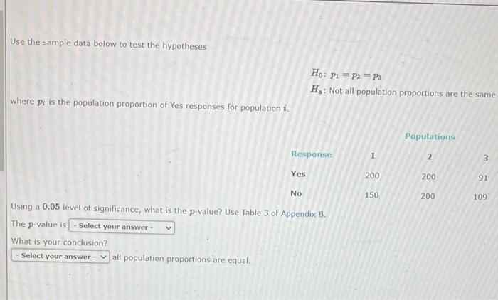 Solved Use the sample data below to test the hypotheses Ho: | Chegg.com