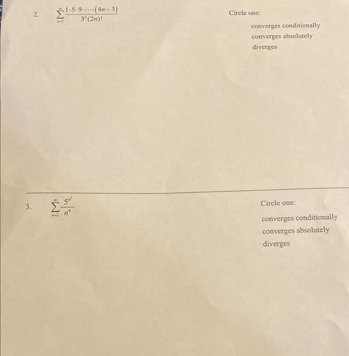 Solved On problems 1 through 3, Determine whether the series | Chegg.com