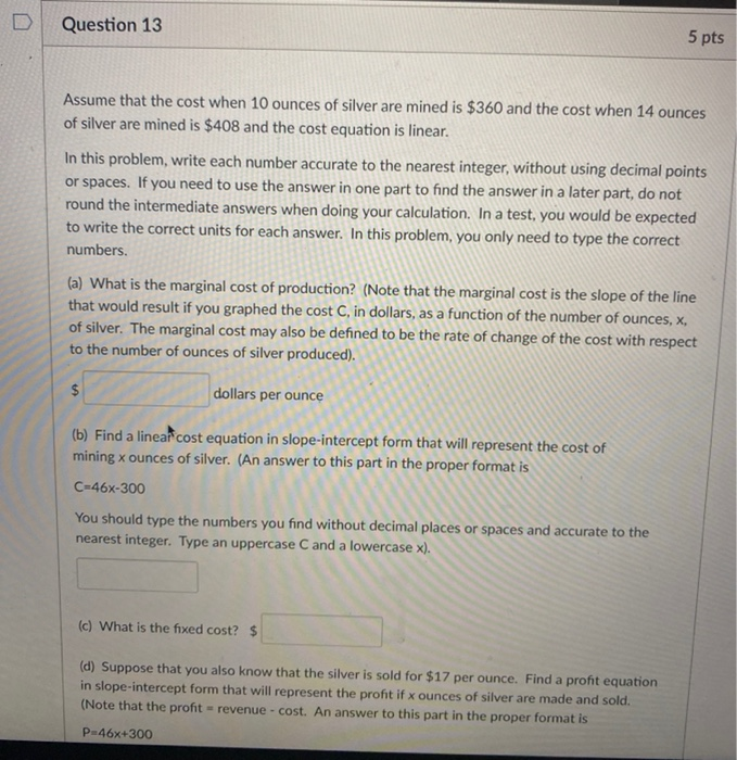 Solved Question 15 1 pts Find the market price for the given | Chegg.com