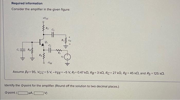 Solved Required information Consider the amplifier in the | Chegg.com