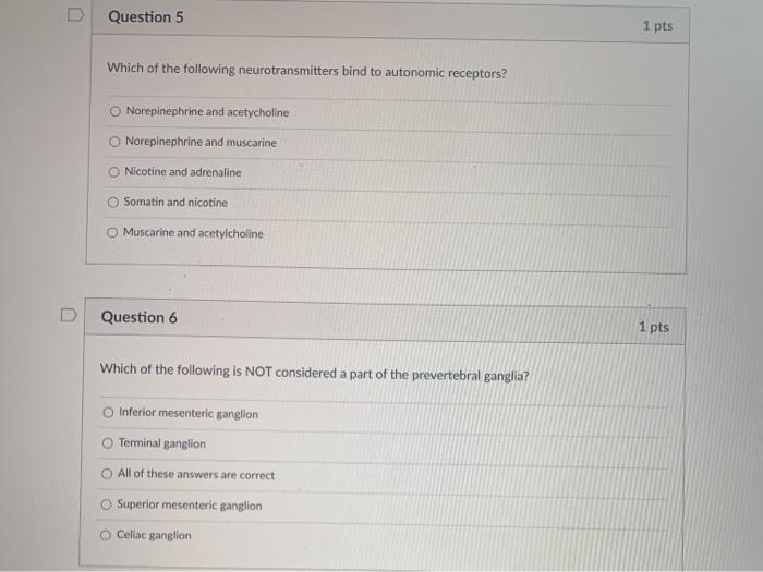 Solved D Question 5 1 pts Which of the following | Chegg.com
