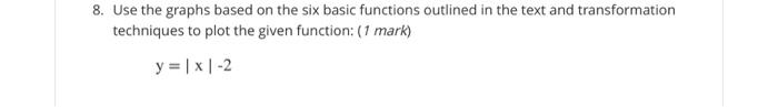 Solved 8. Use the graphs based on the six basic functions | Chegg.com