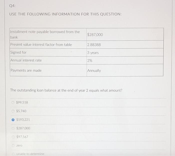 Solved USE THE FOLLOWING INFORMATION FOR THIS QUESTION: The | Chegg.com