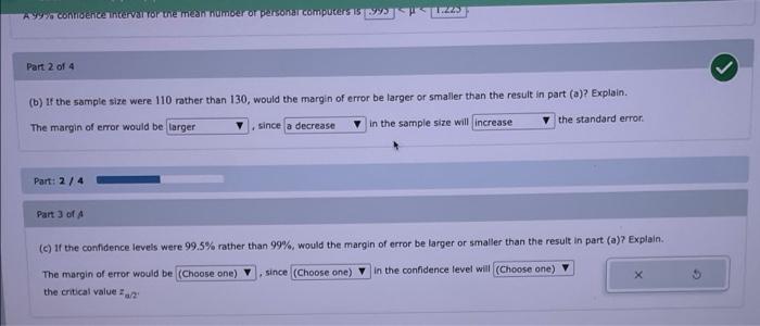 Solved the first drop down options are { larger, & smaller } | Chegg.com