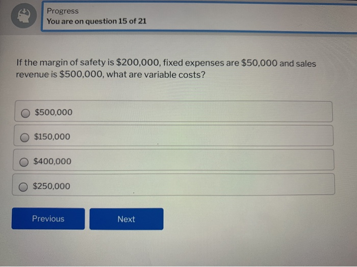 Solved Progress You Are On Question 15 Of 21 If The Margin | Chegg.com