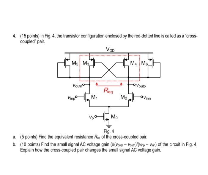 4. (15 points) In Fig. 4, the transistor