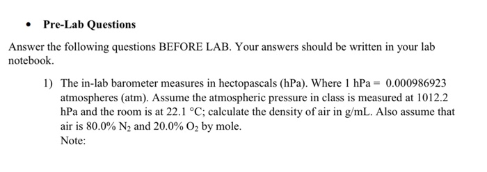 Solved • Pre-Lab Questions Answer The Following Questions | Chegg.com