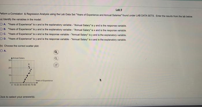Solved Lab 9 Peform a Correlation & Regression Analysis | Chegg.com