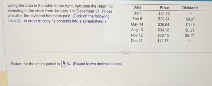 Solved Using the data in the table to the right, calculate | Chegg.com