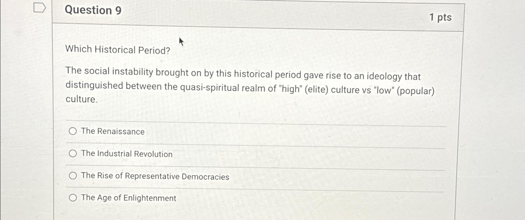 Solved Question 91 ﻿ptsWhich Historical Period?The social | Chegg.com