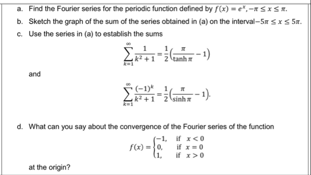 Solved a. ﻿Find the Fourier series for the periodic function | Chegg.com