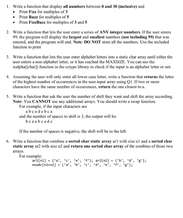 Solved 1. Write a function that display all numbers between | Chegg.com
