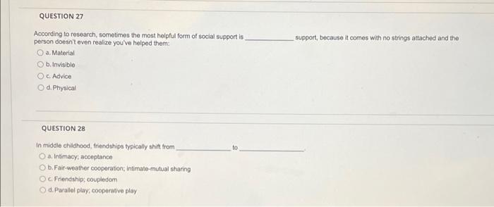 Solved QUESTION 27 support, because it comes with no strings | Chegg.com