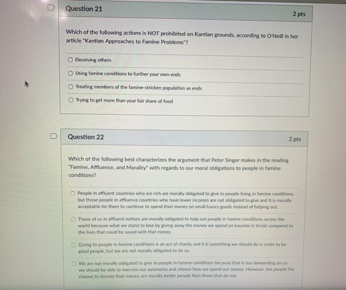 Solved Question 21 2 pts Which of the following actions is | Chegg.com