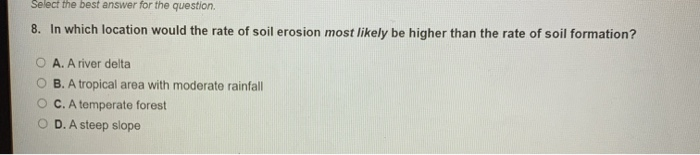 Solved Select the best answer for the question 8. In which | Chegg.com