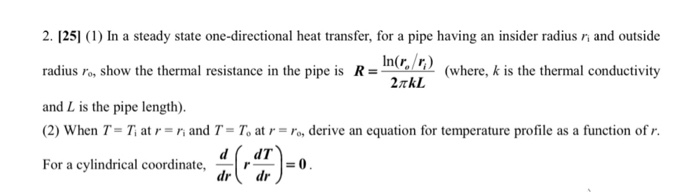 Solved 2. [25] (1) In a steady state one-directional heat | Chegg.com