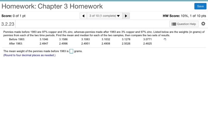 Solved Homework: Chapter 3 Homework Save Score: 0 of 1 pt 3 | Chegg.com