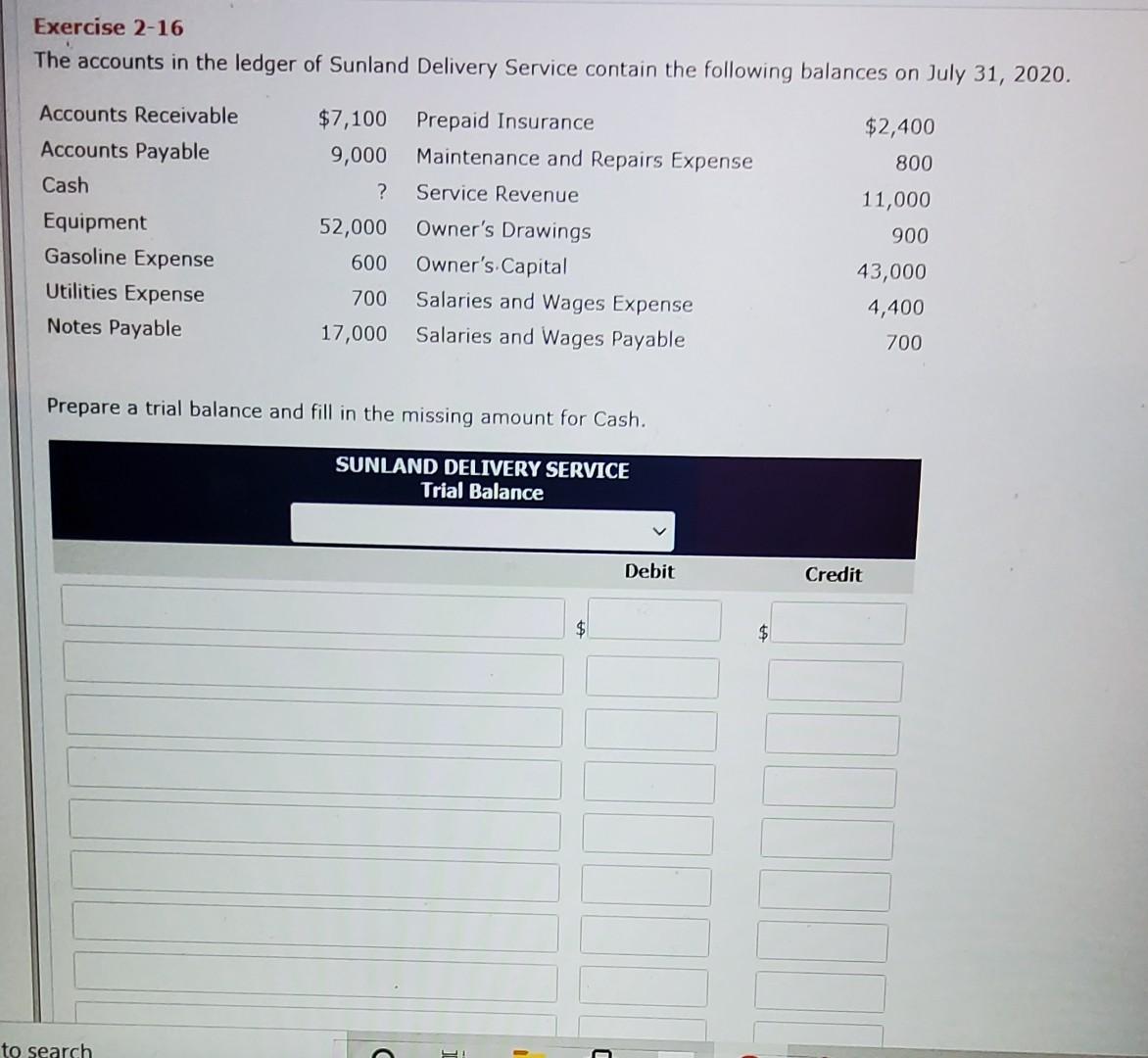 solved-exercise-2-16-the-accounts-in-the-ledger-of-sunland-chegg