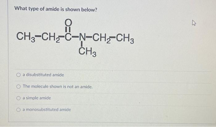 Solved What type of amide is shown below? a disubstituted | Chegg.com
