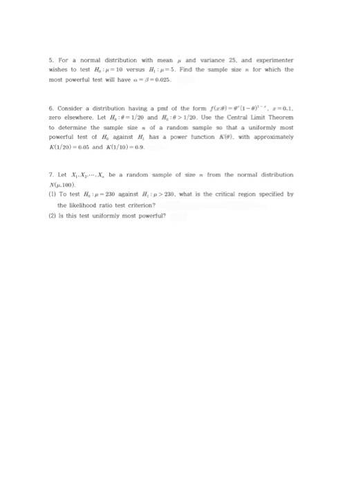 Spring 2020 Statistical Inference Problem Set 13 1. | Chegg.com
