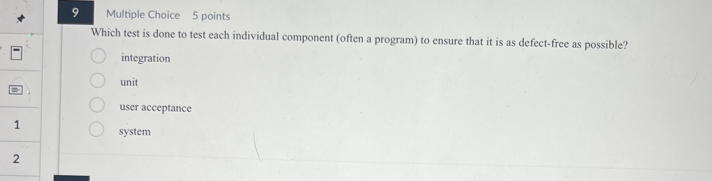 Solved 9Multiple Choice5 ﻿pointsWhich test is done to test | Chegg.com