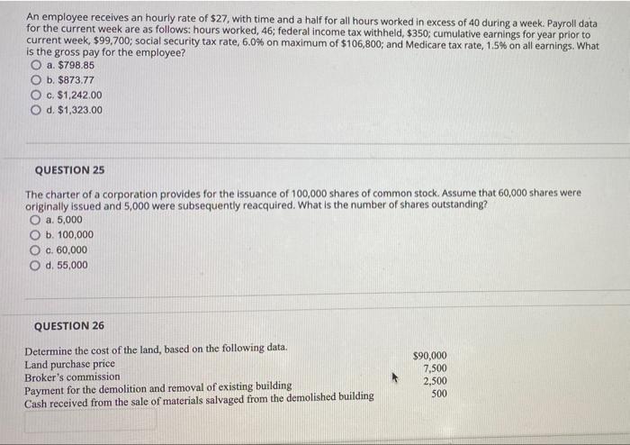 Solved An employee receives an hourly rate of $27, with time | Chegg.com